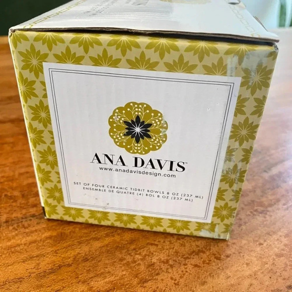 Ana  Davis Lola Shimmer Ceramic Tidbit Serving Bowls 8oz Set of 4 Bright Color - Picture 13 of 15